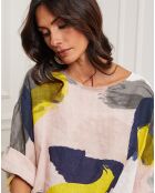Blouse 100% Lin Krik rose