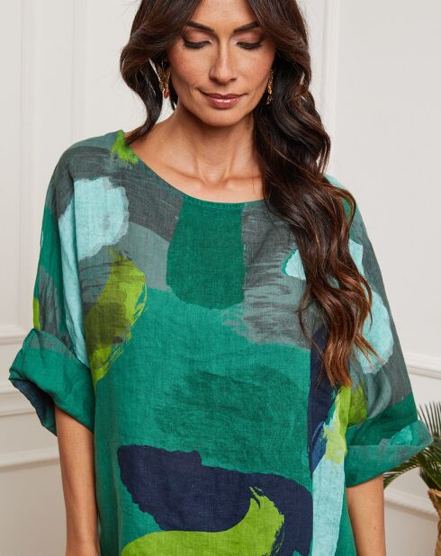 Blouse 100% Lin Krik verte