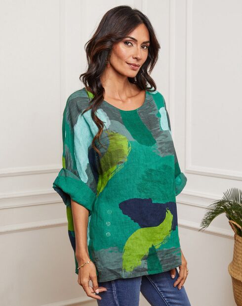 Blouse 100% Lin Krik verte