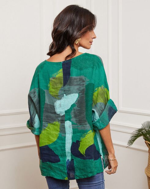 Blouse 100% Lin Krik verte