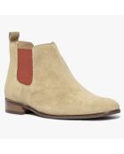 Chelsea boots en Velours de Cuir Olympio beiges