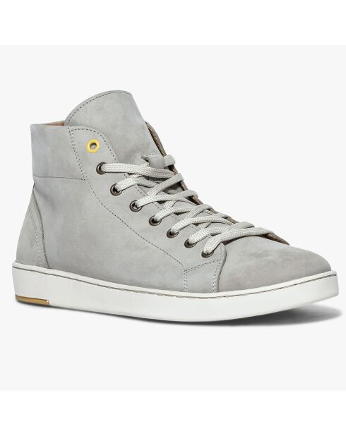 Baskets montantes en Velours de Cuir Hadrien grises
