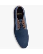 Derbies montantes en Toile et Velours de Cuir Renald denim