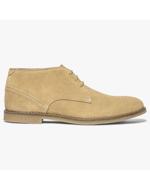 Derbies montantes en Velours de Cuir Rafael beiges