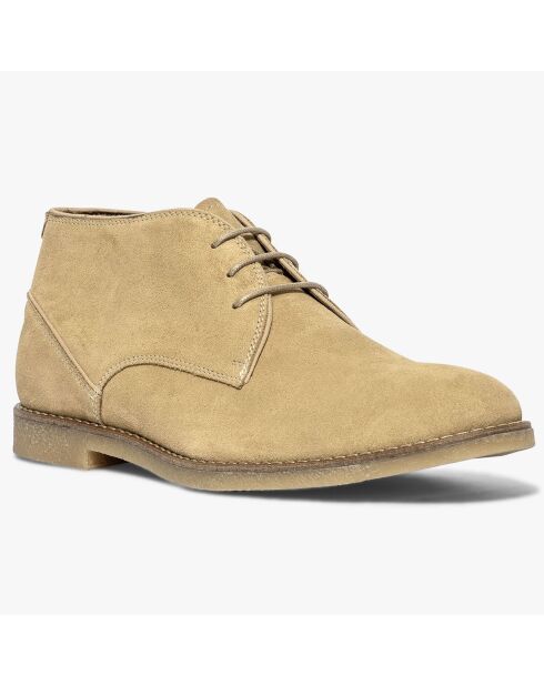 Derbies montantes en Velours de Cuir Rafael beiges