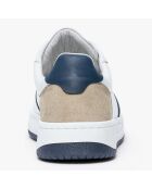 Baskets en Cuir Kadapa blanc/beige/bleu