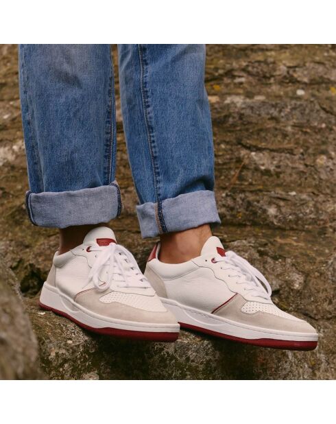 Baskets en Cuir Kadapa blanc/terracotta