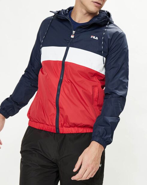 Veste zippée Bertalan marine/blanc/rouge