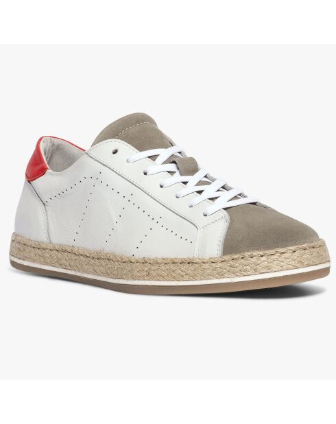 Baskets espadrilles en Cuir et Velours de Cuir Jay blanches