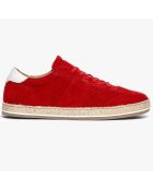 Baskets espadrilles en Velours de Cuir Jasper rouges