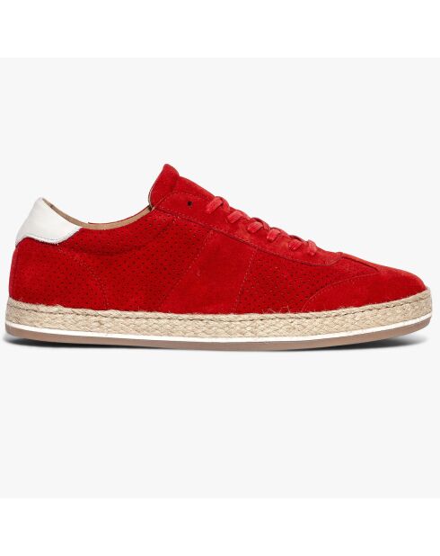Baskets espadrilles en Velours de Cuir Jasper rouges