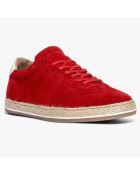 Baskets espadrilles en Velours de Cuir Jasper rouges