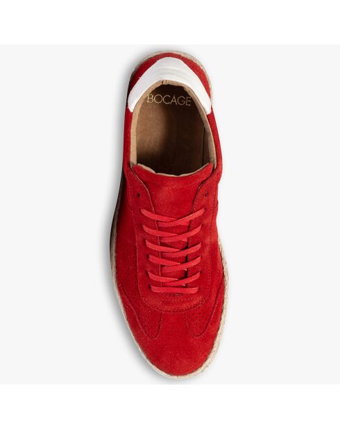 Baskets espadrilles en Velours de Cuir Jasper rouges