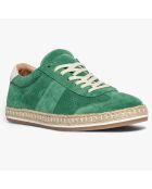 Baskets espadrilles en Velours de Cuir Jasper vertes