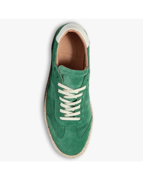 Baskets espadrilles en Velours de Cuir Jasper vertes