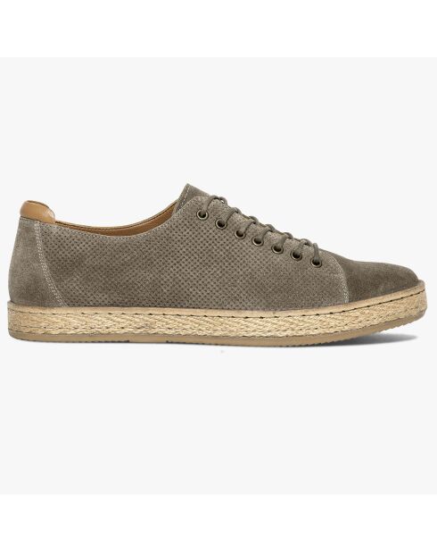 Beigefarbene Espadrillesneakers Jason aus Veloursleder