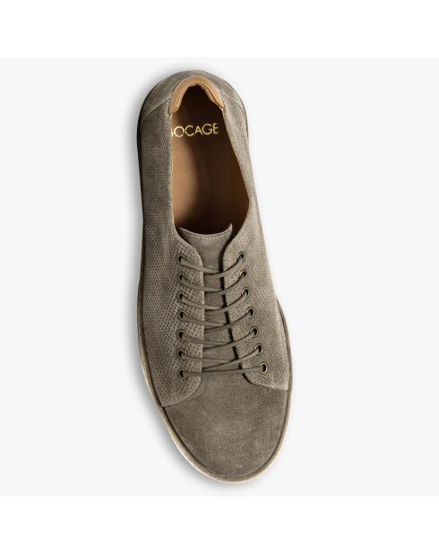 Beigefarbene Espadrillesneakers Jason aus Veloursleder