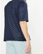 T-Shirt Pluto logo all-over bleu foncé