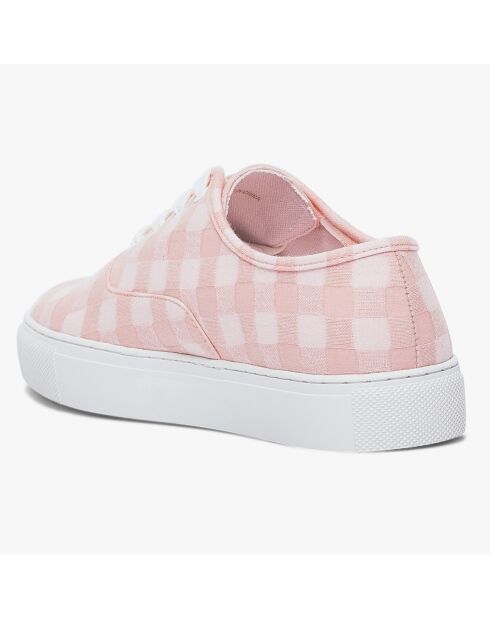 Baskets en Toile Nikolaus vichy rose corail
