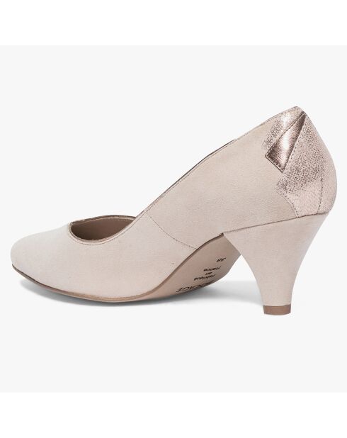 Escarpins en Velours de Cuir Izold nude - Talon 6 cm