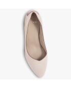 Escarpins en Velours de Cuir Izold nude - Talon 6 cm