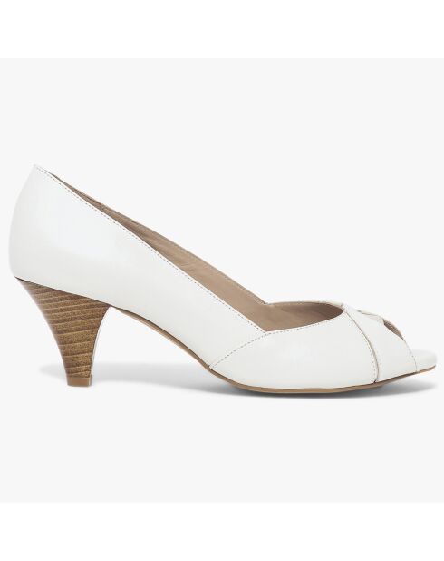 Escarpins en Cuir Delphine blancs - Talon 6 cm