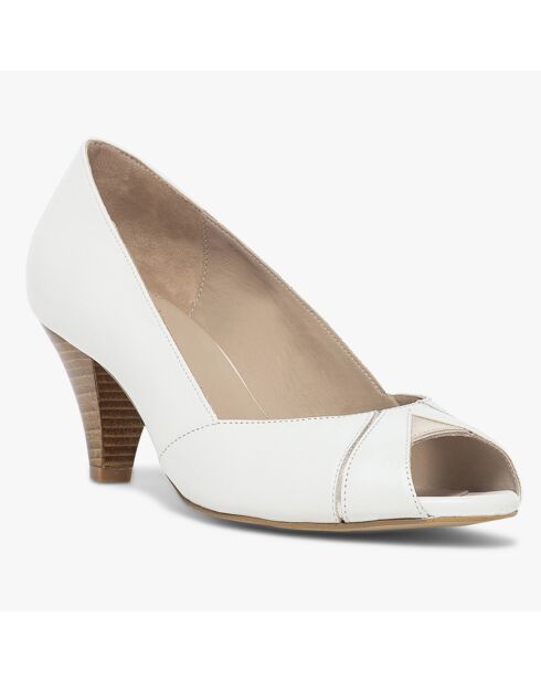 Escarpins en Cuir Delphine blancs - Talon 6 cm