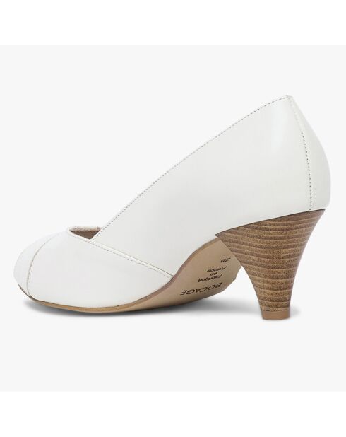 Escarpins en Cuir Delphine blancs - Talon 6 cm