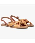 Sandales en Tissu & Cuir Jayden ocre/camel