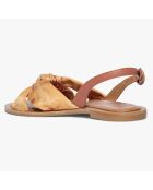 Sandales en Tissu & Cuir Jayden ocre/camel