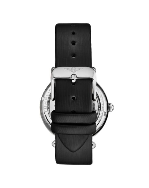 Montre Femme en Cuir & Cristaux Automatique Legacy noire