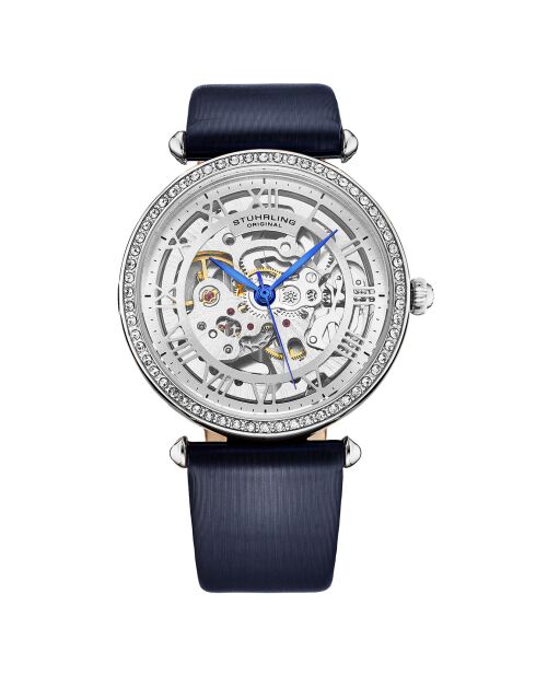 Montre Femme en Cuir & Cristaux Automatique Legacy marine