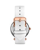 Montre Femme en Cuir & Cristaux Automatique Legacy blanche