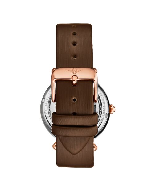 Montre Femme en Cuir & Cristaux Automatique Legacy marron