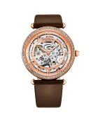 Montre Femme en Cuir & Cristaux Automatique Legacy marron
