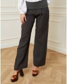 Pantalon 100% Lin Astrid gris foncé
