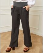 Pantalon 100% Lin Astrid gris foncé