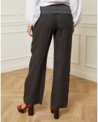 Pantalon 100% Lin Astrid gris foncé