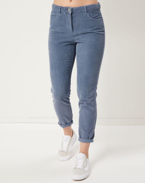 Pantalones rectos de pana azul Brindisi