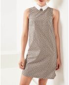 Robe Isabella imprimée taupe