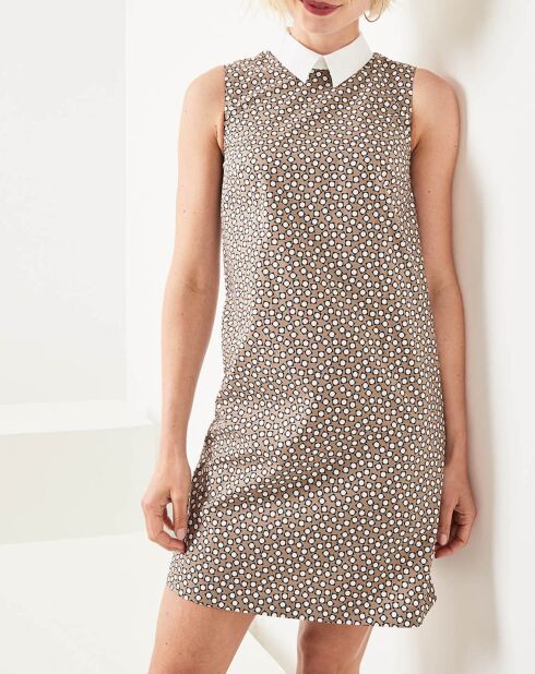 Robe Isabella imprimée taupe