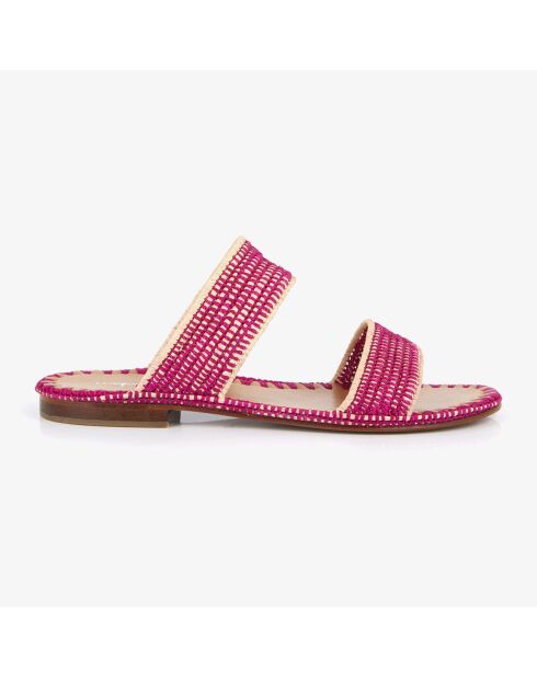 Mules en Raphia Joan fuchsia