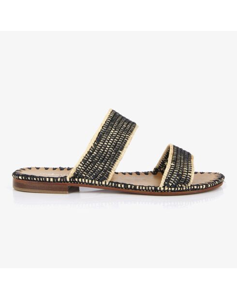 Mules en Raphia Joan noires