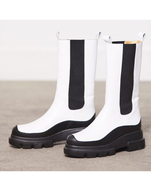 Chelsea boots en Cuir Axel blanches