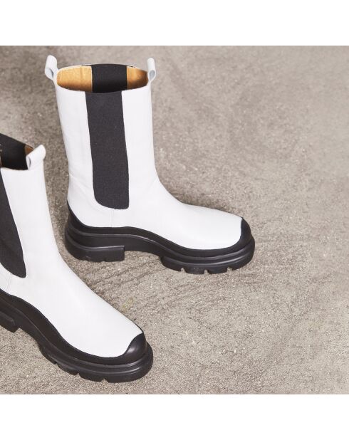 Chelsea boots en Cuir Axel blanches