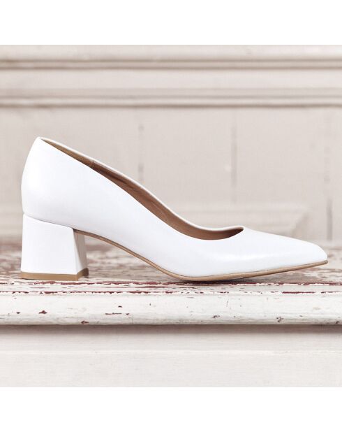 Escarpins en Cuir Giulia blancs - Talon 6 cm
