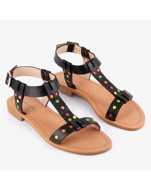 Schwarze Ledersandalen von Hwomanly