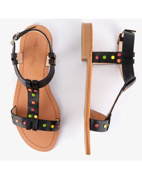 Schwarze Ledersandalen von Hwomanly