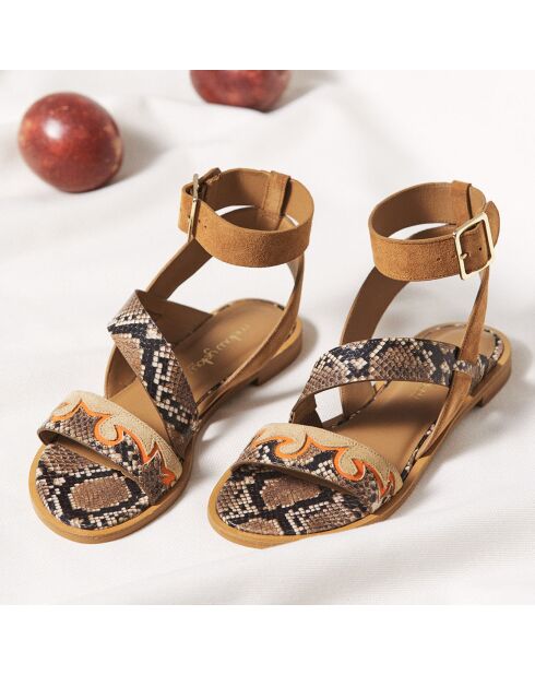 Sandali Judith Brown in pelle