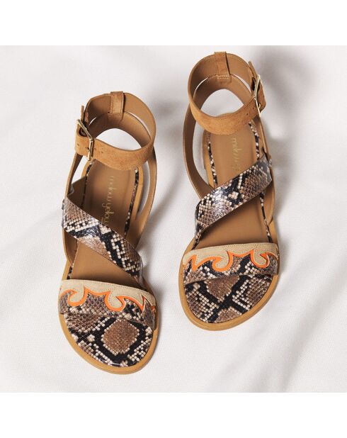 Sandali Judith Brown in pelle